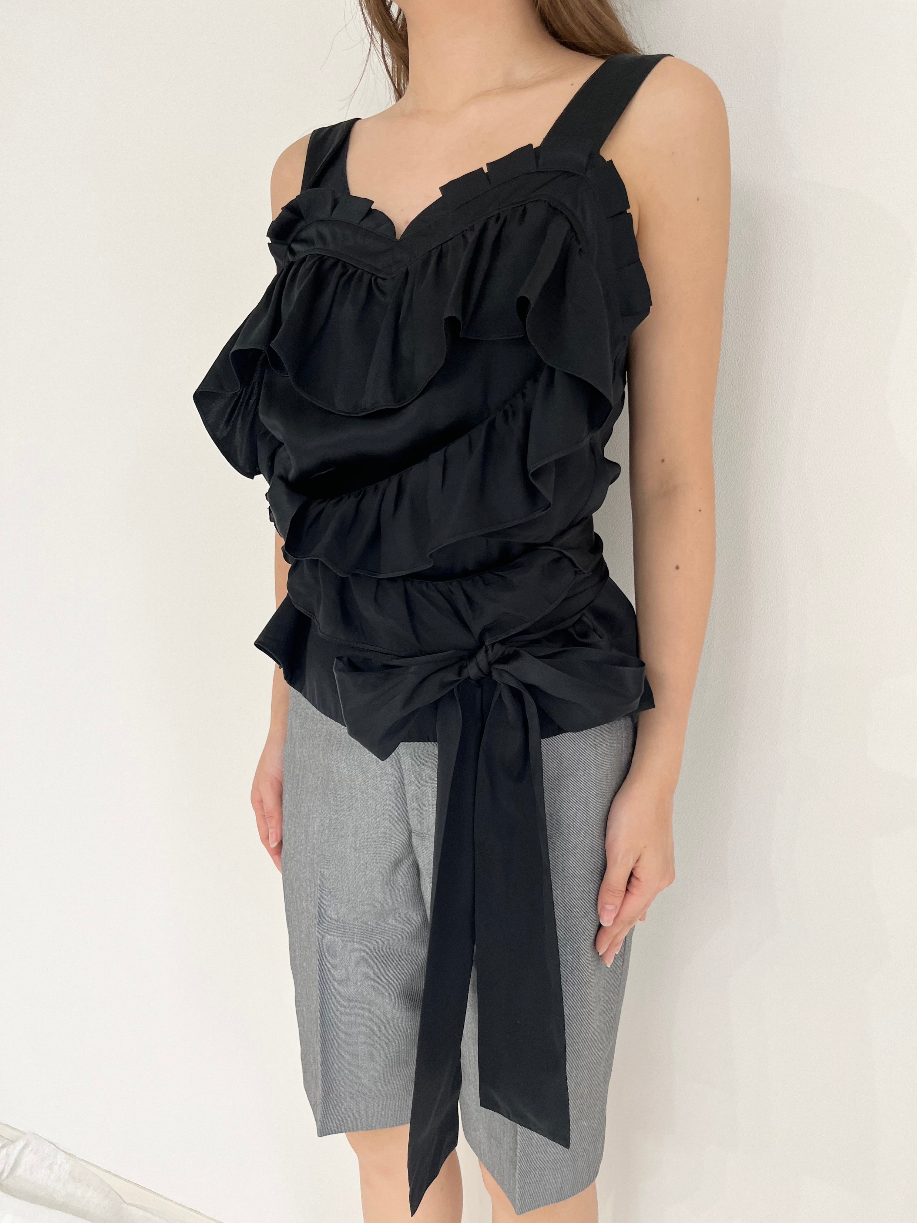 See by Chloe black frill top