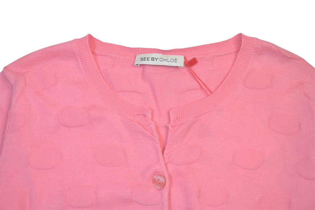 See by chloe pink dot cardigan