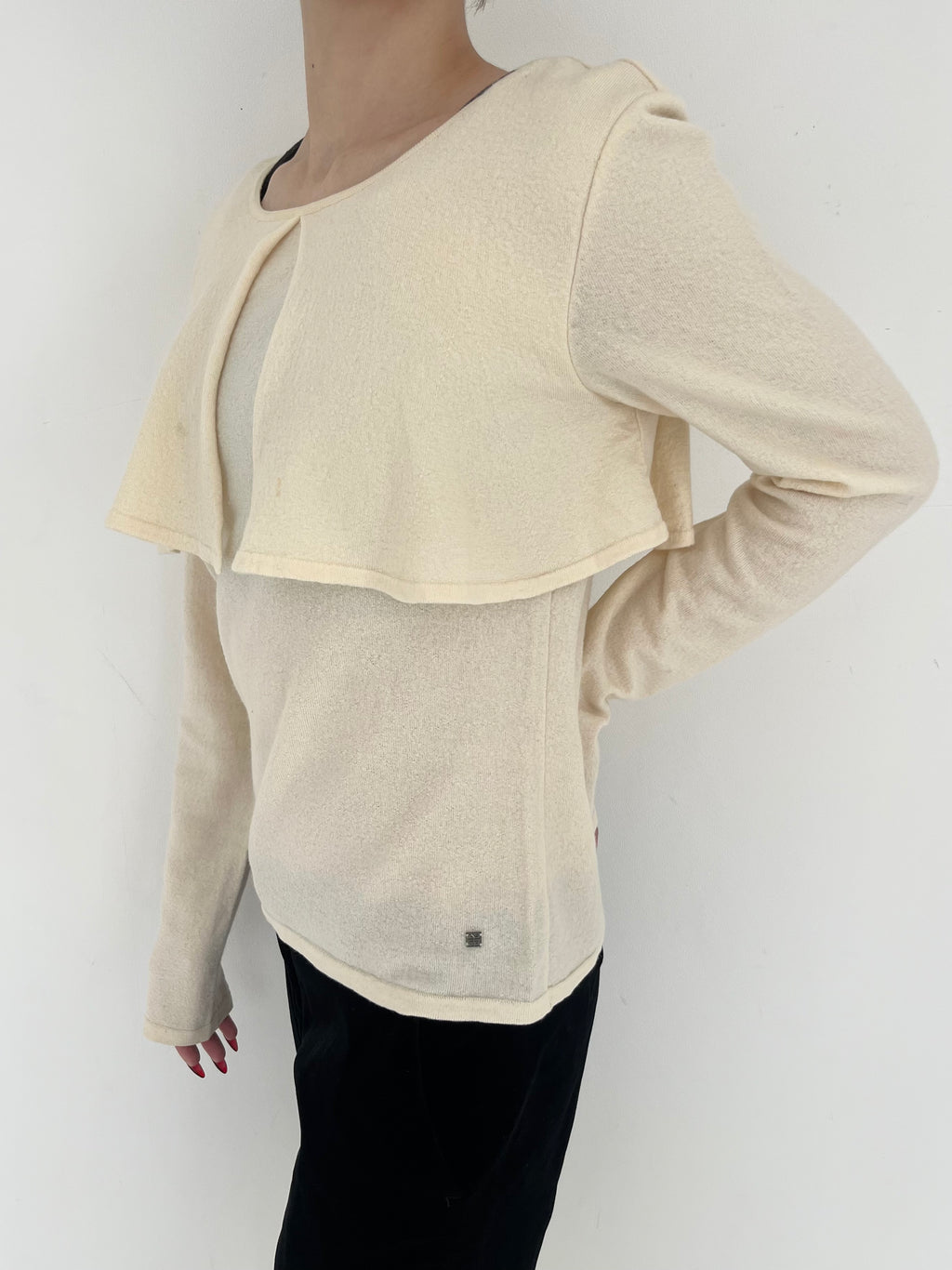 GIVENCHY cream knit top