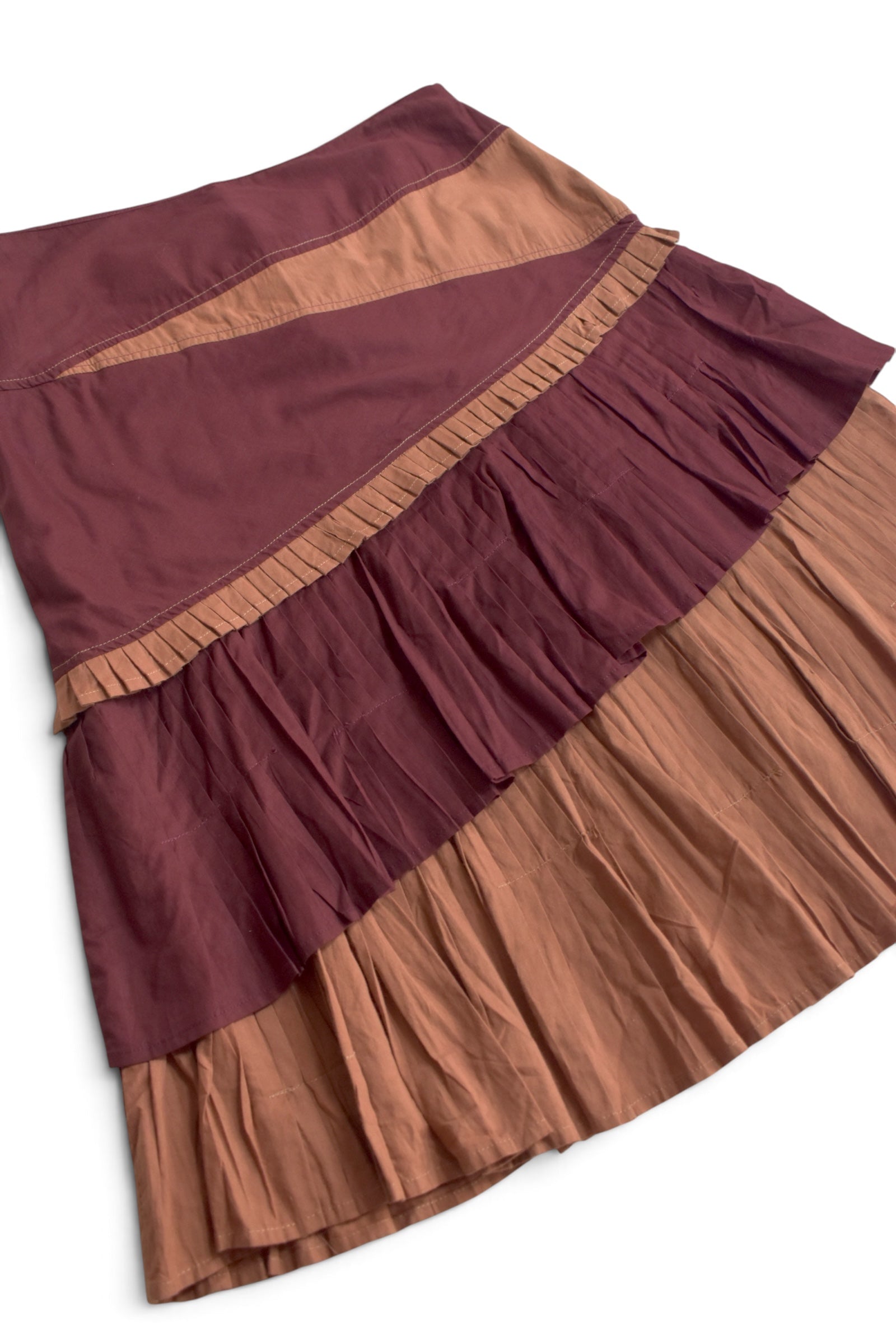 two tone tiered skirt