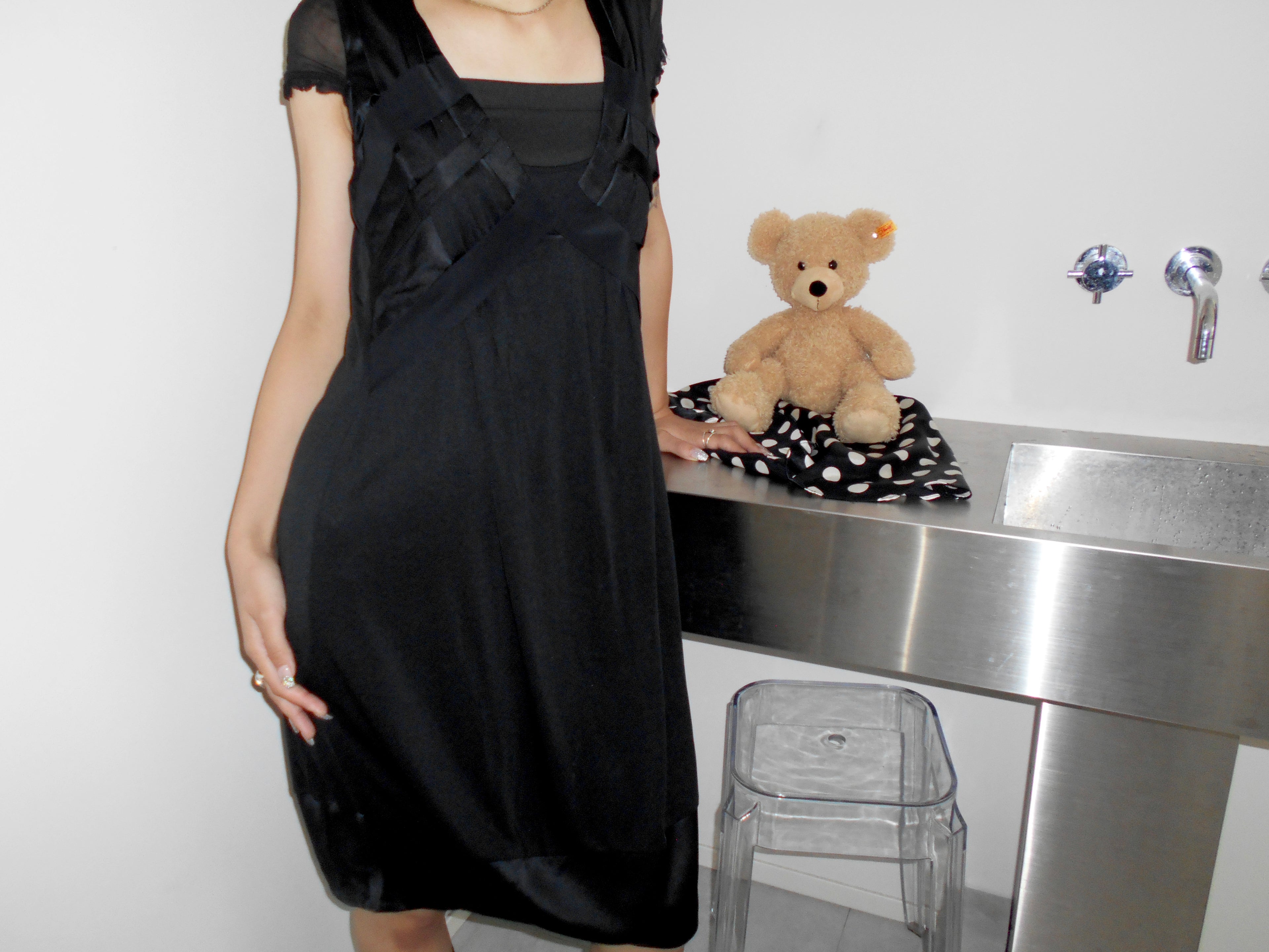SPORTS MAX cocoon black dress