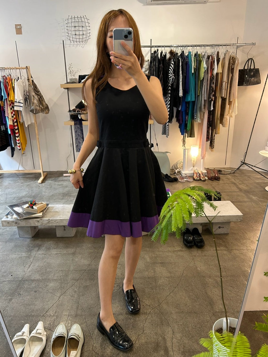 angnes b. purple line dress