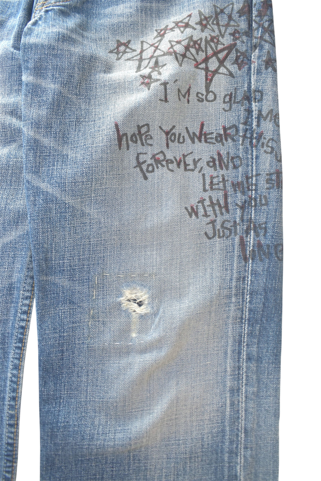 Levis 501 paint denim pants