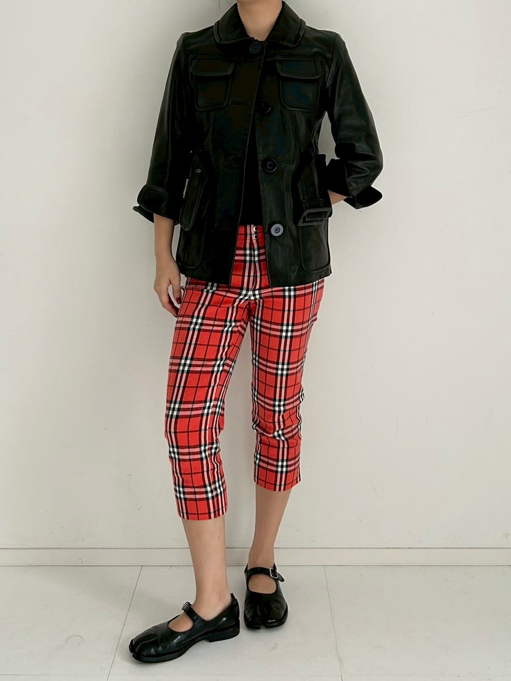 Burberry plaid red pants