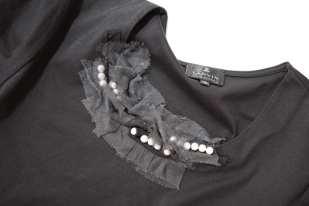 LANVIN black corsage top