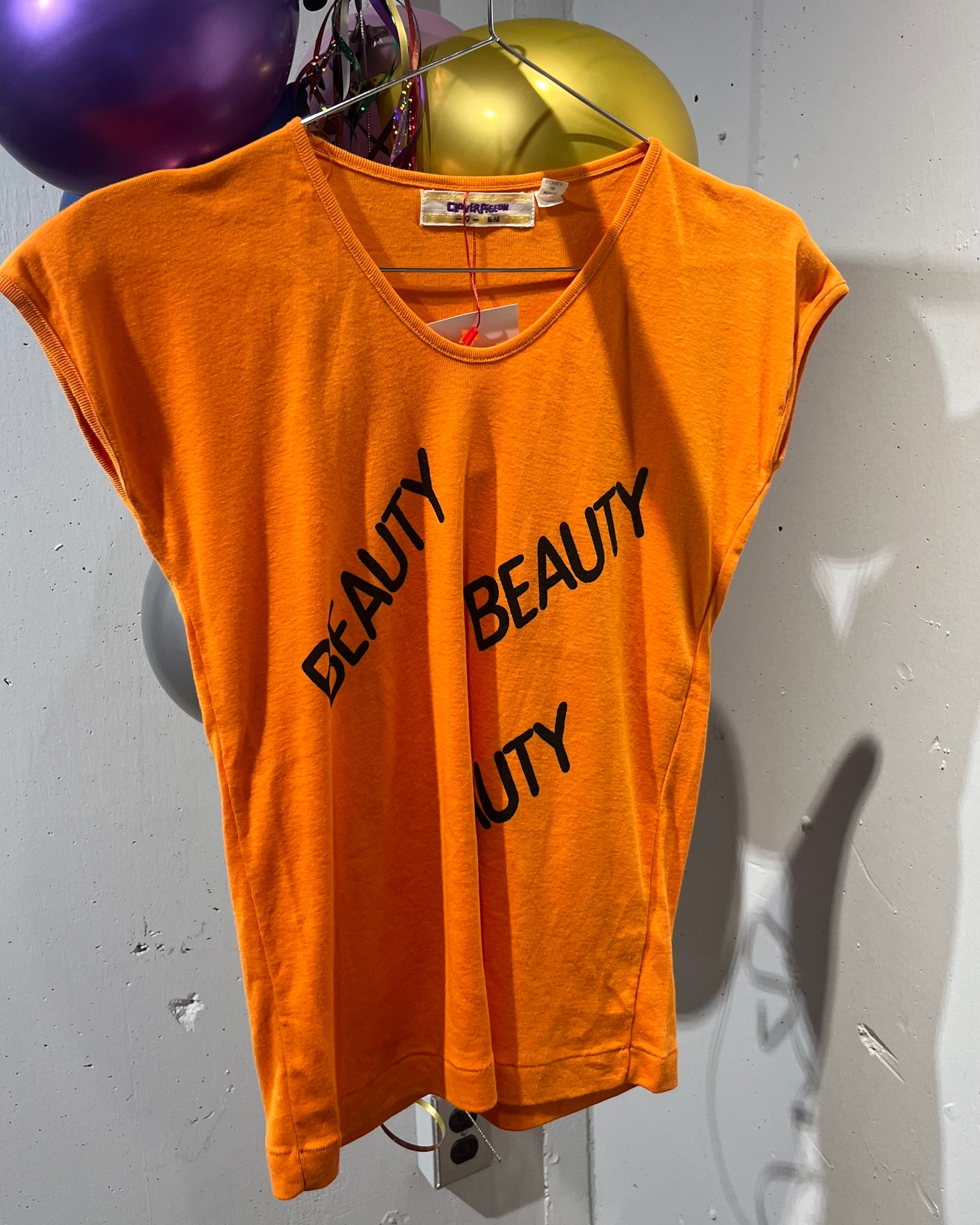 orange logo tee