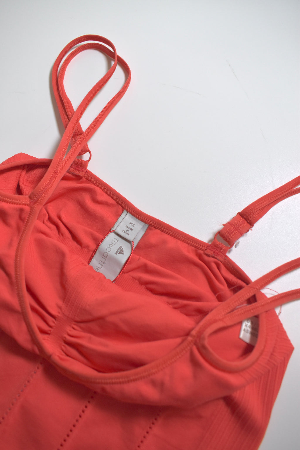 stella mccartney×adidas neon red camisole
