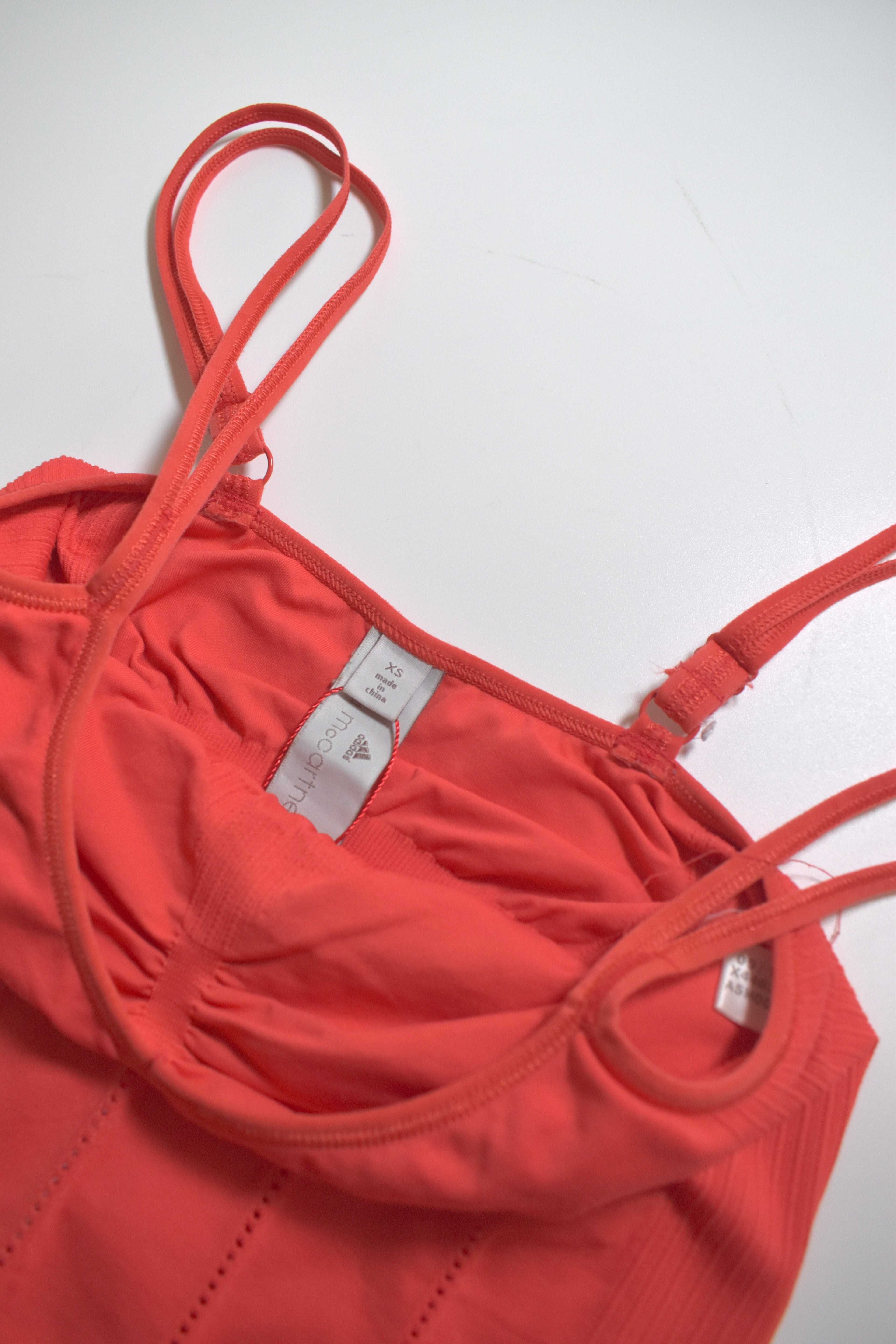 stella mccartney×adidas neon red camisole