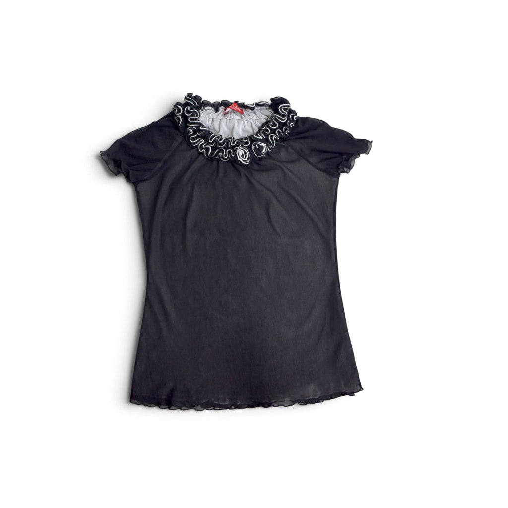 black sheer top