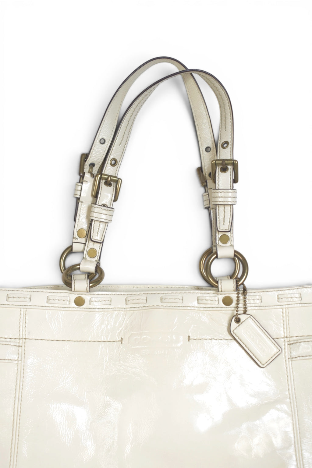 COACH white enamel bag