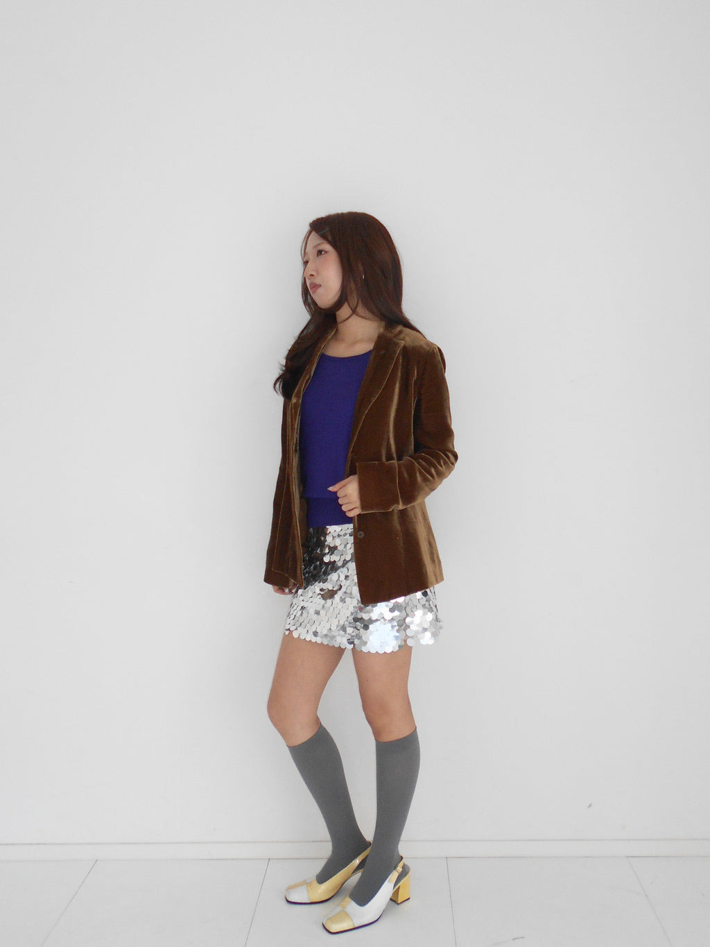 Calvin Klein brown velour jacket