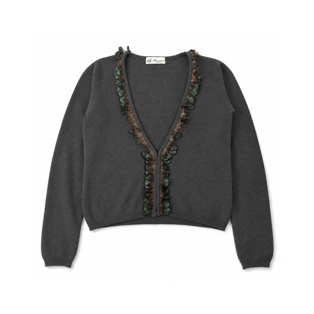 Brumarine short feather cardigan