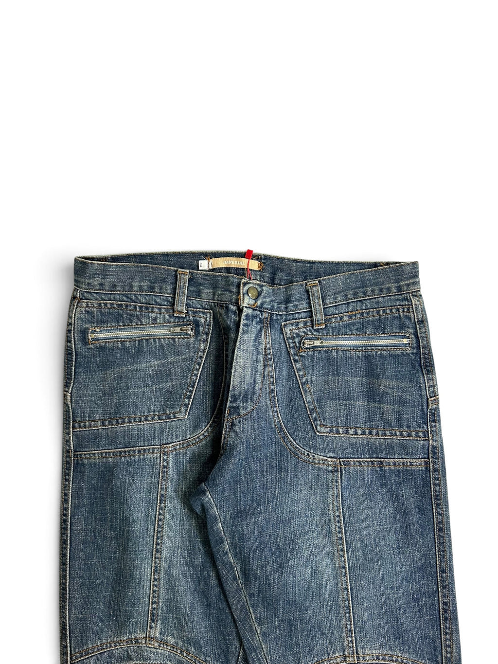 panel denim pants