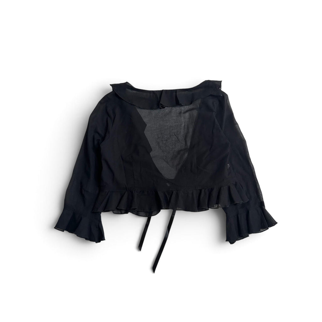 black ruffle bolero