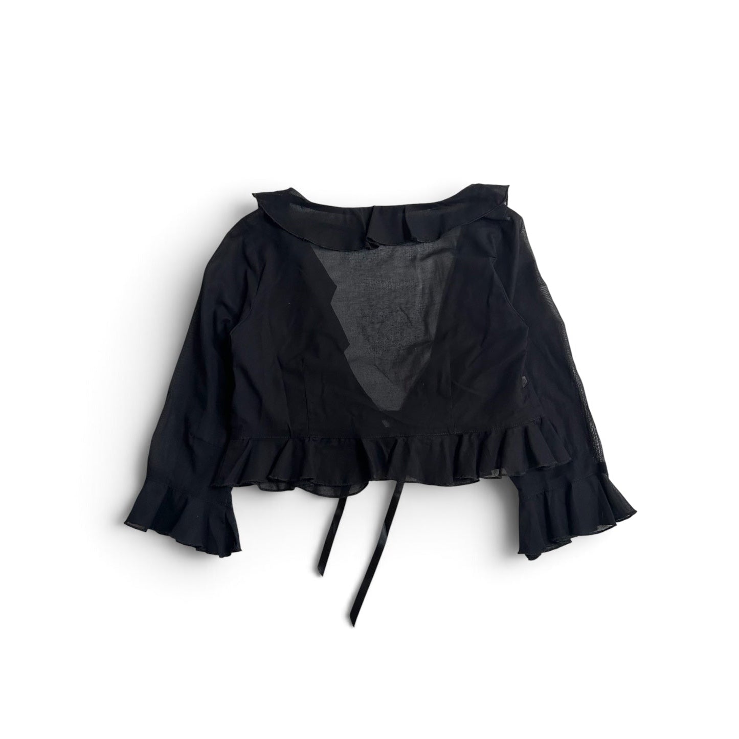 black ruffle bolero