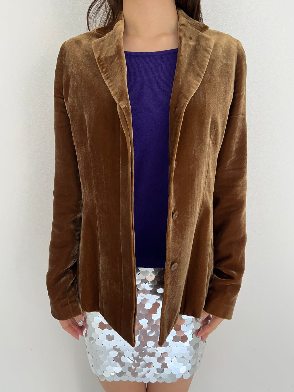 Calvin Klein brown velour jacket