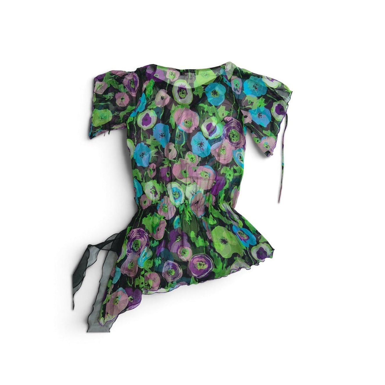 flower sheer tunic top