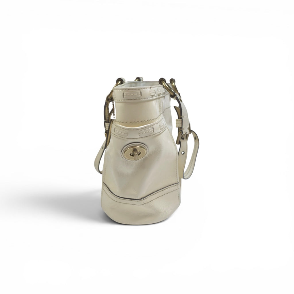 COACH white enamel bag