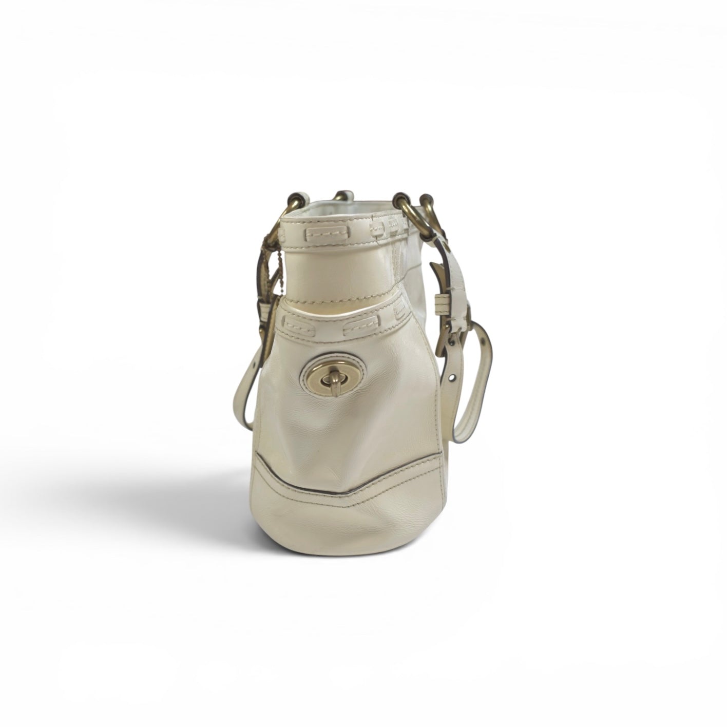 COACH white enamel bag