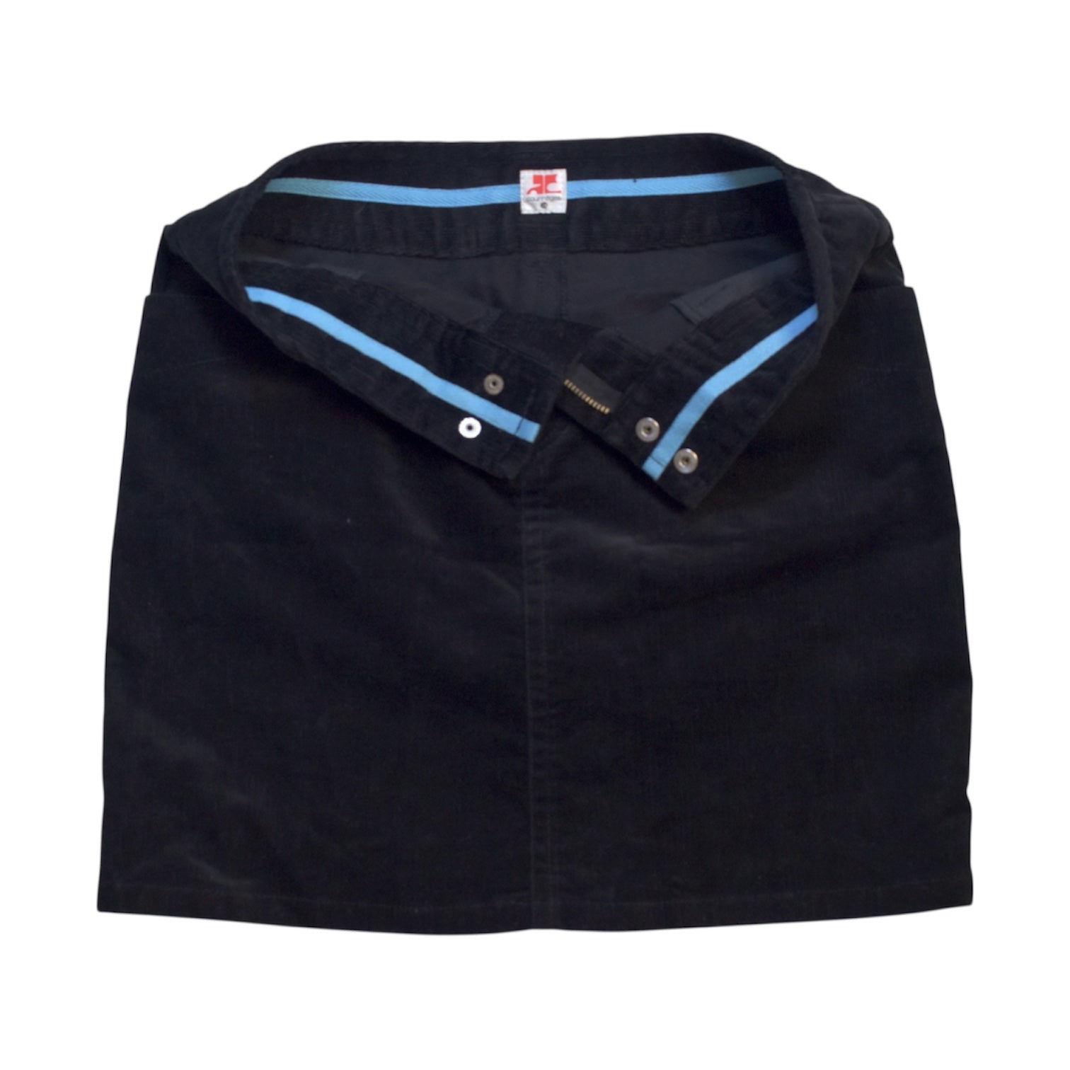 Courreges corduroy black skirt