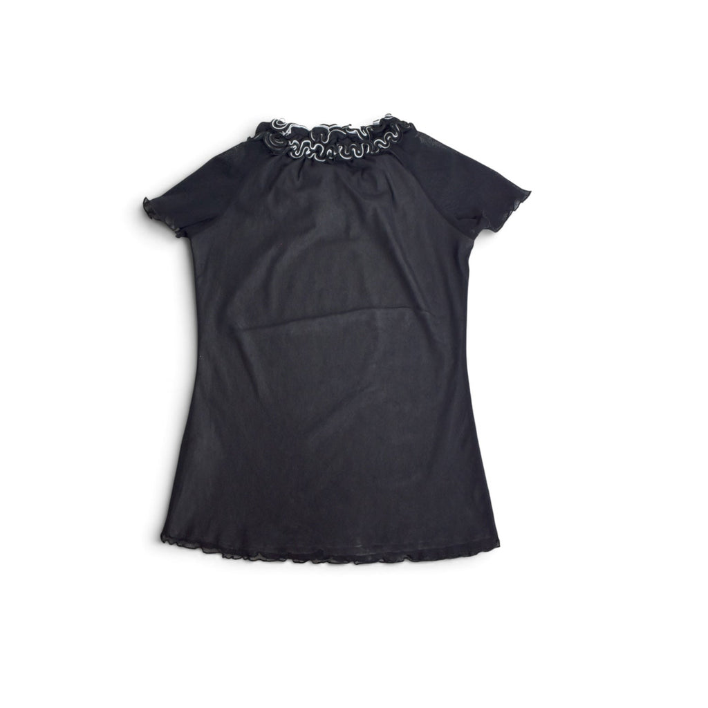 black sheer top