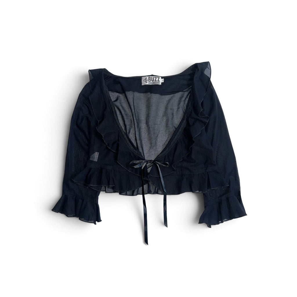 black ruffle bolero