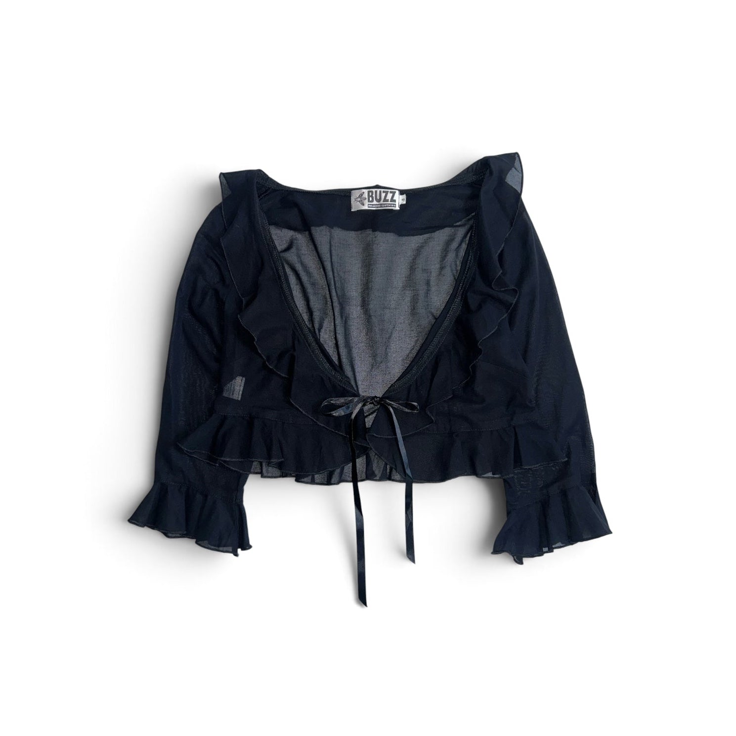 black ruffle bolero
