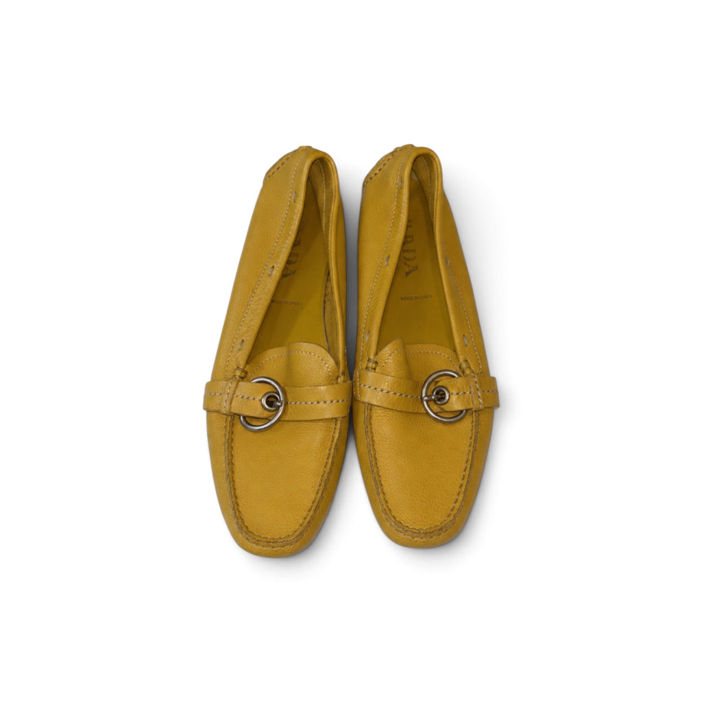 PRADA yellow flat shoes