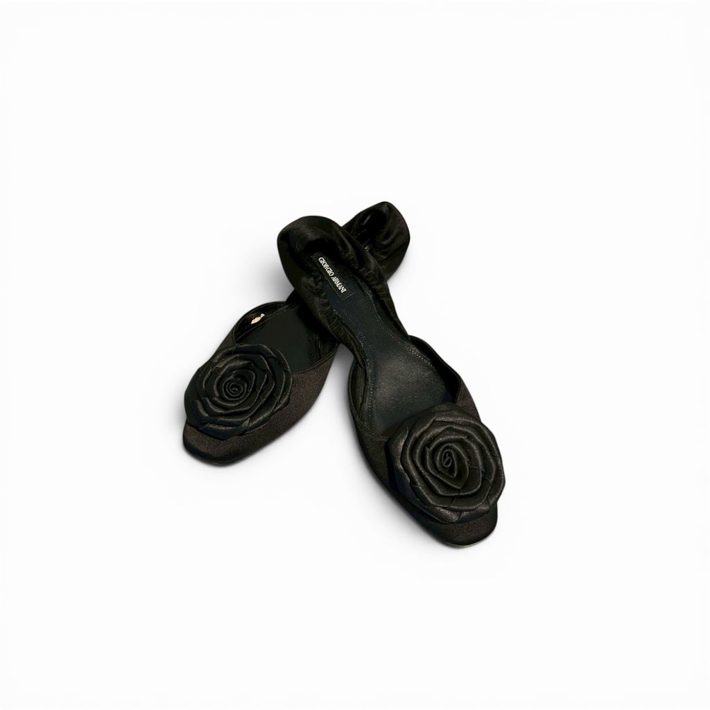 GIORGIO ARMANI flower flat shoes
