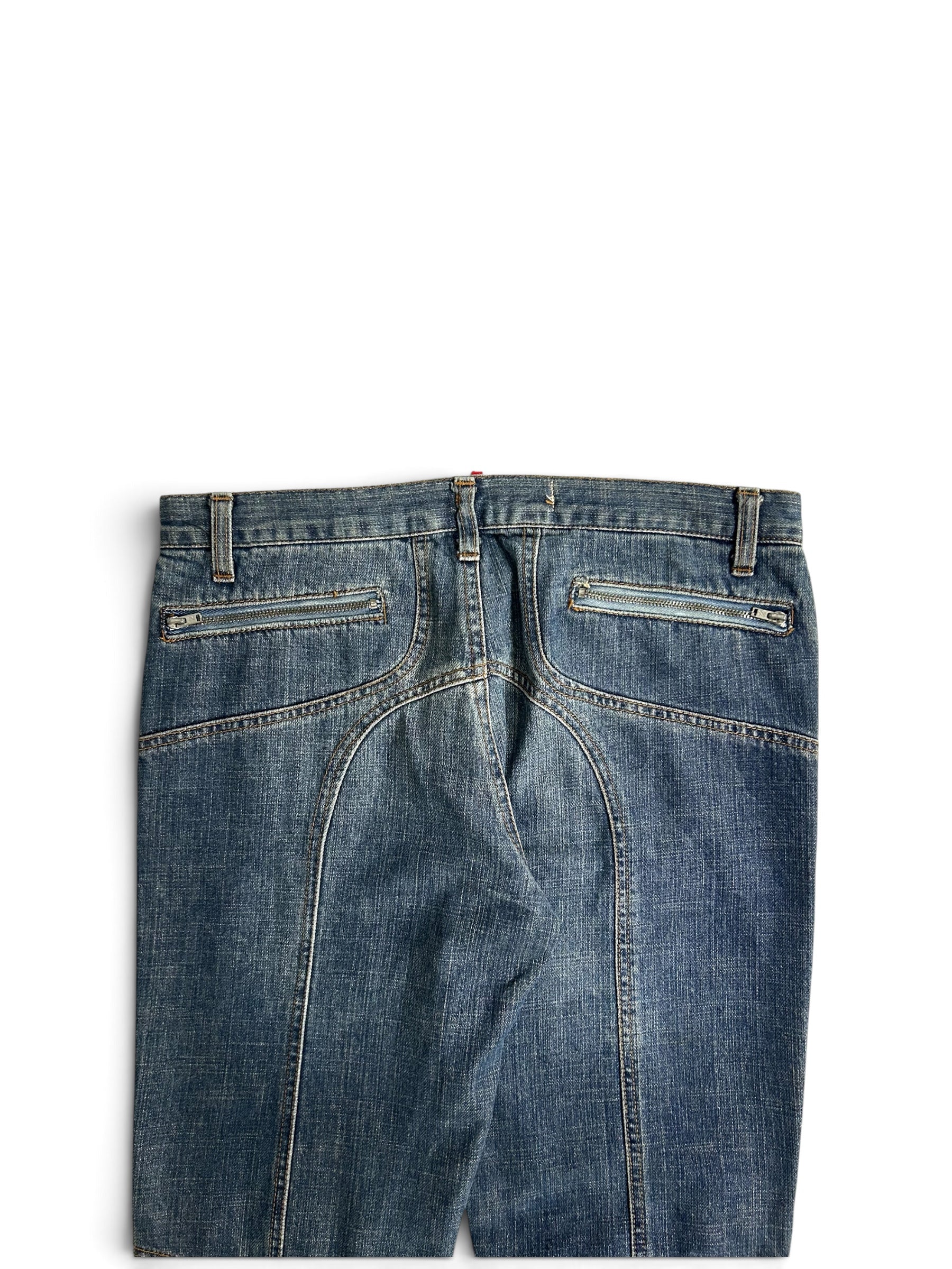 panel denim pants