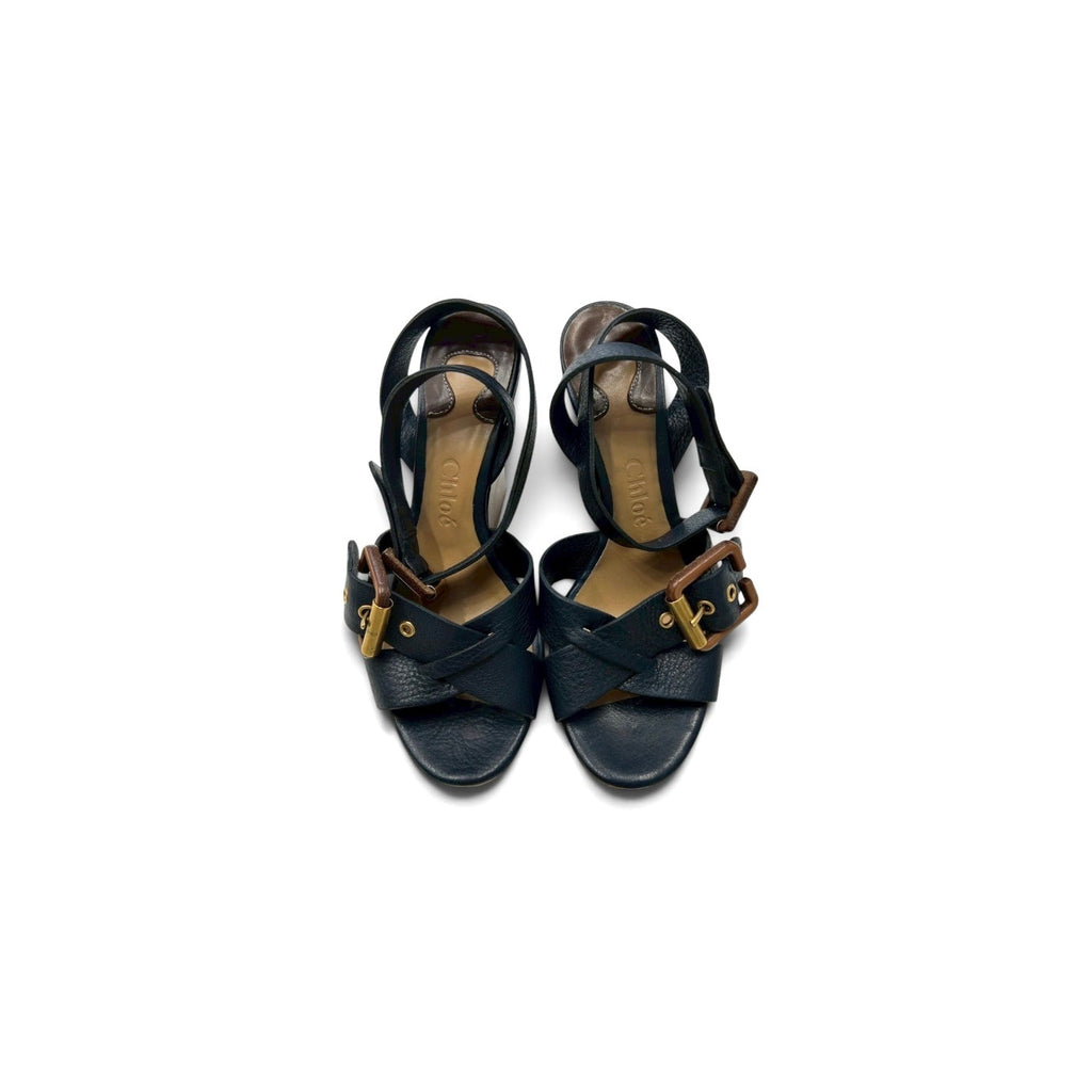 Chloe wedge sole strap shoes