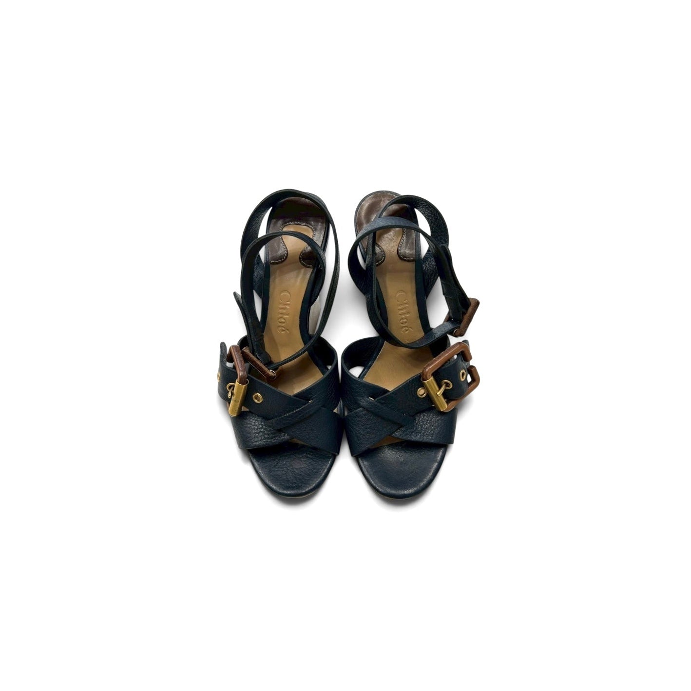 Chloe wedge sole strap shoes