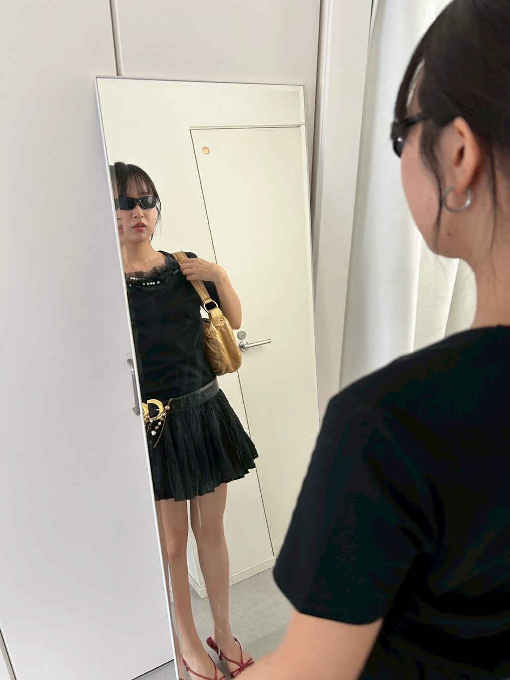 LANVIN black corsage top