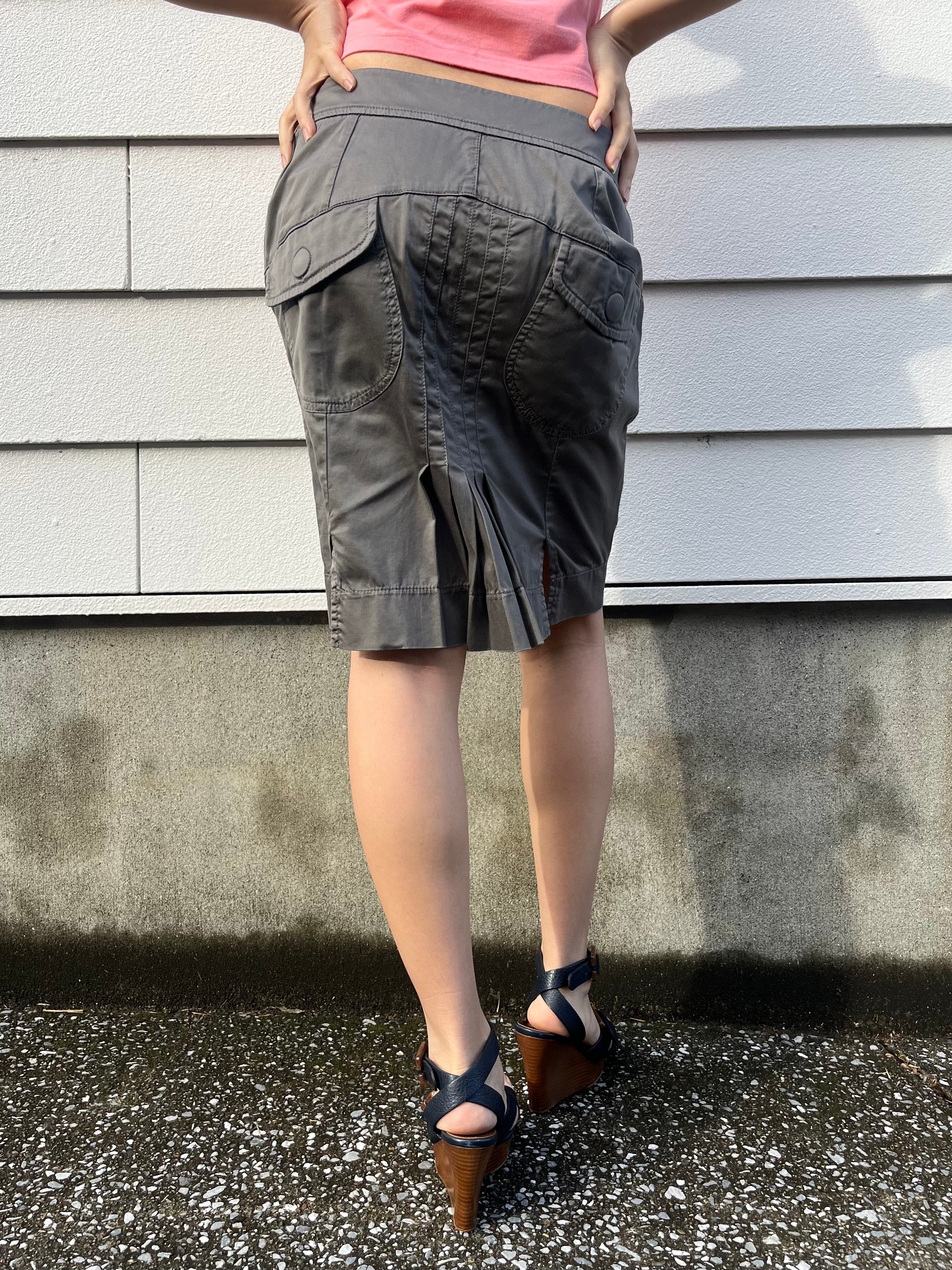 EMPORIO ARMANI khaki pocket skirt