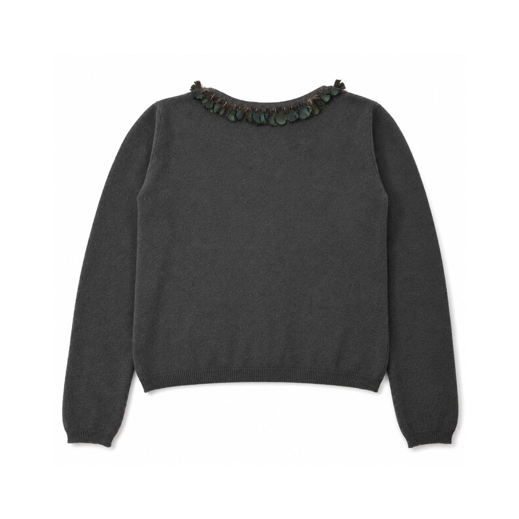 Brumarine short feather cardigan