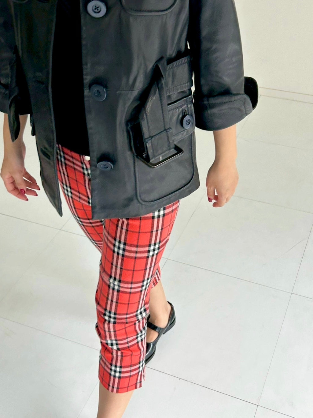 Burberry plaid red pants