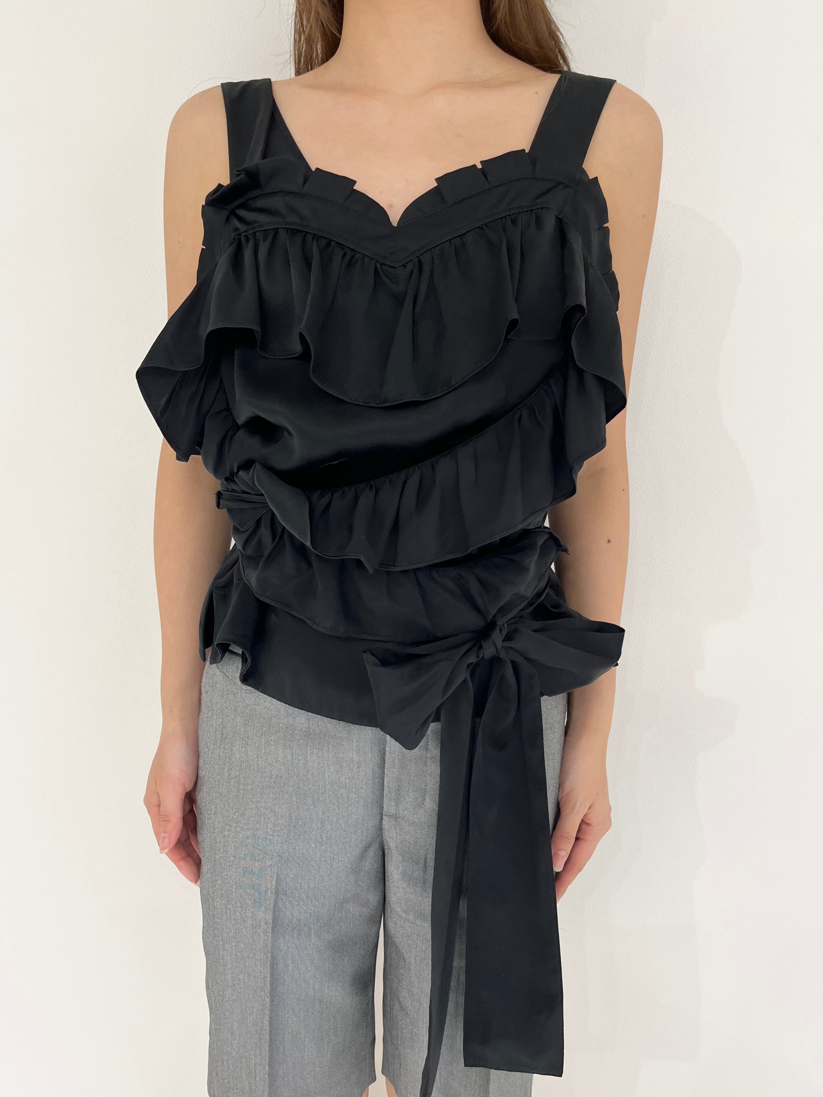 See by Chloe black frill top