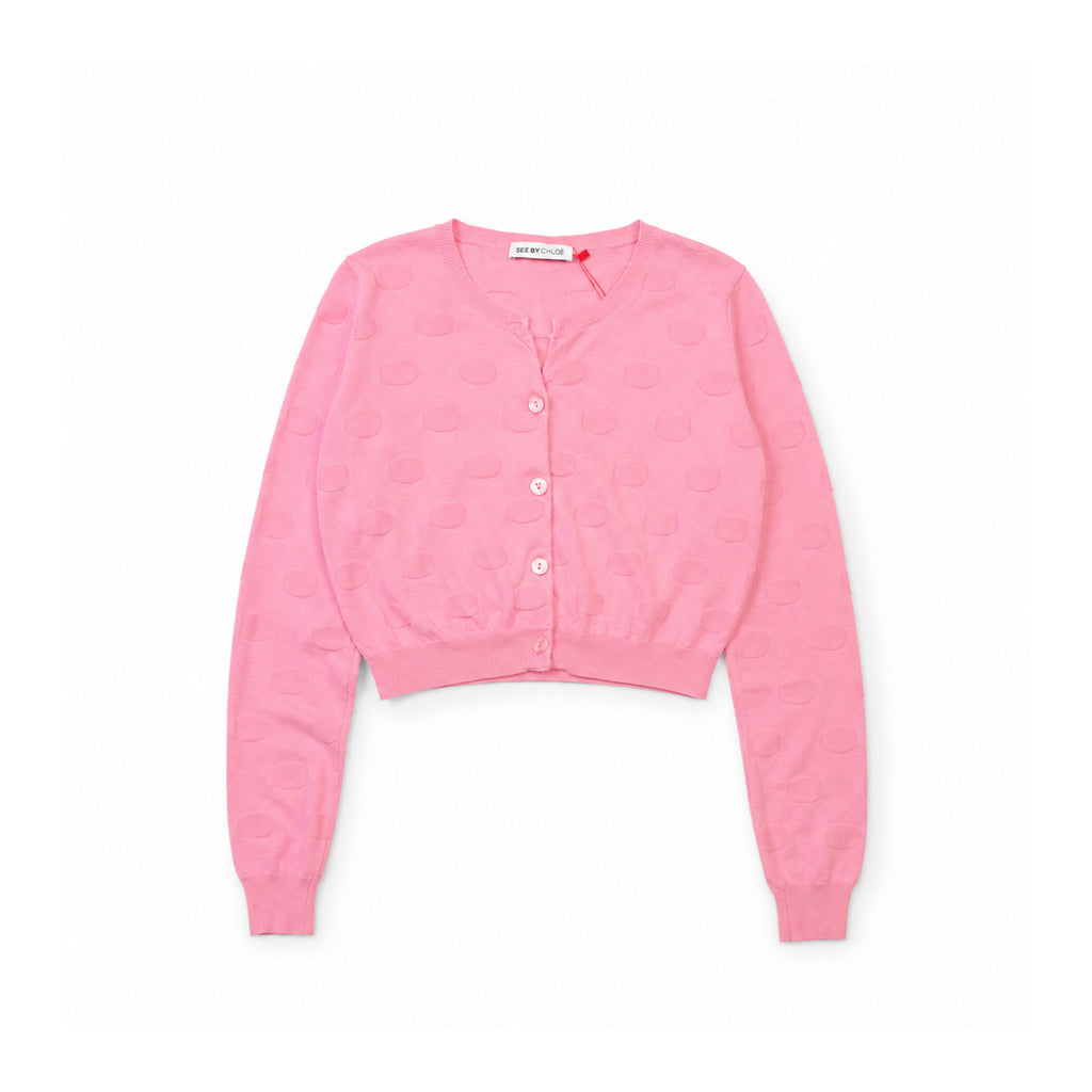 See by chloe pink dot cardigan