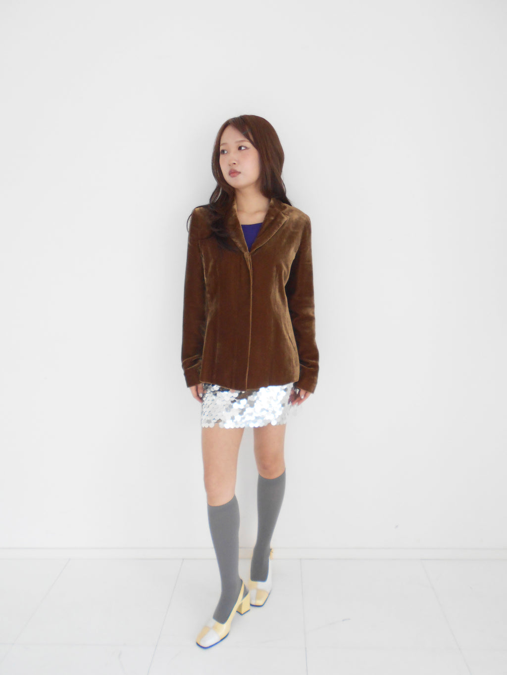 Calvin Klein brown velour jacket