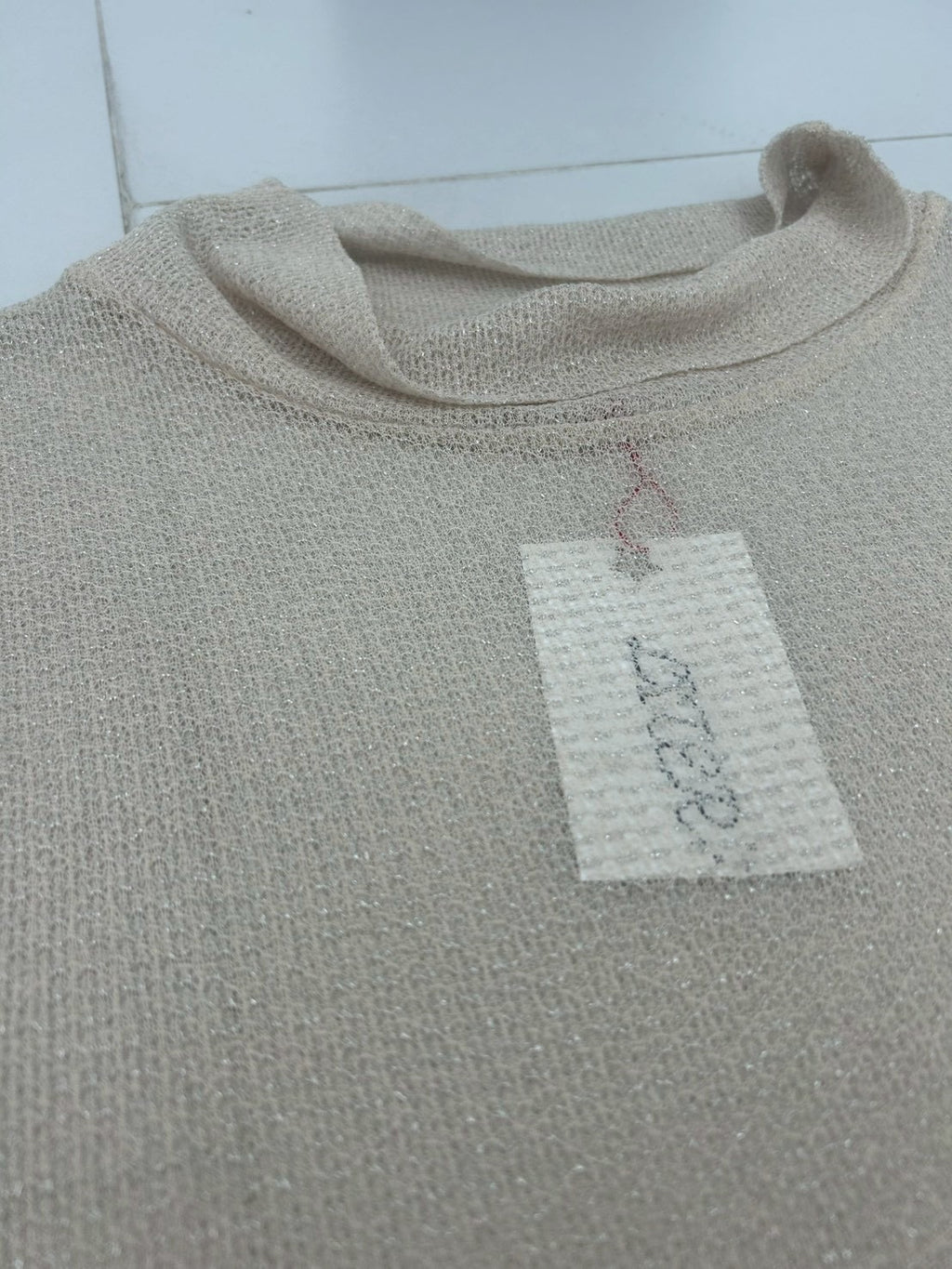sparkly beige tank top