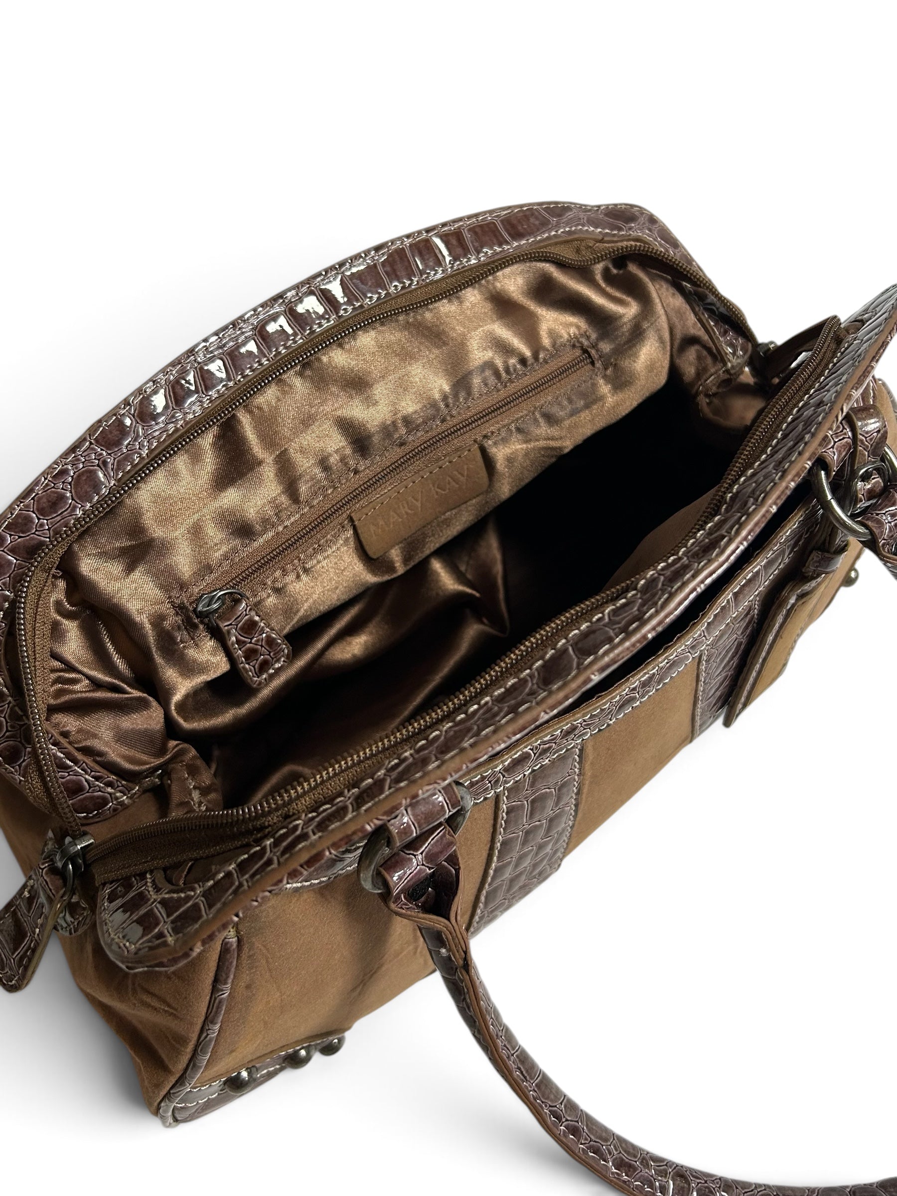 brown hand bag