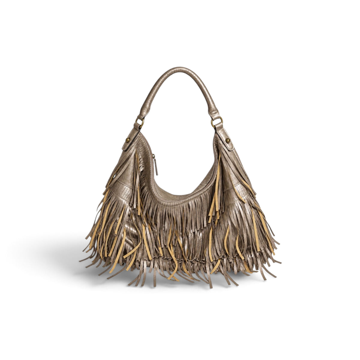 silver fringe bag