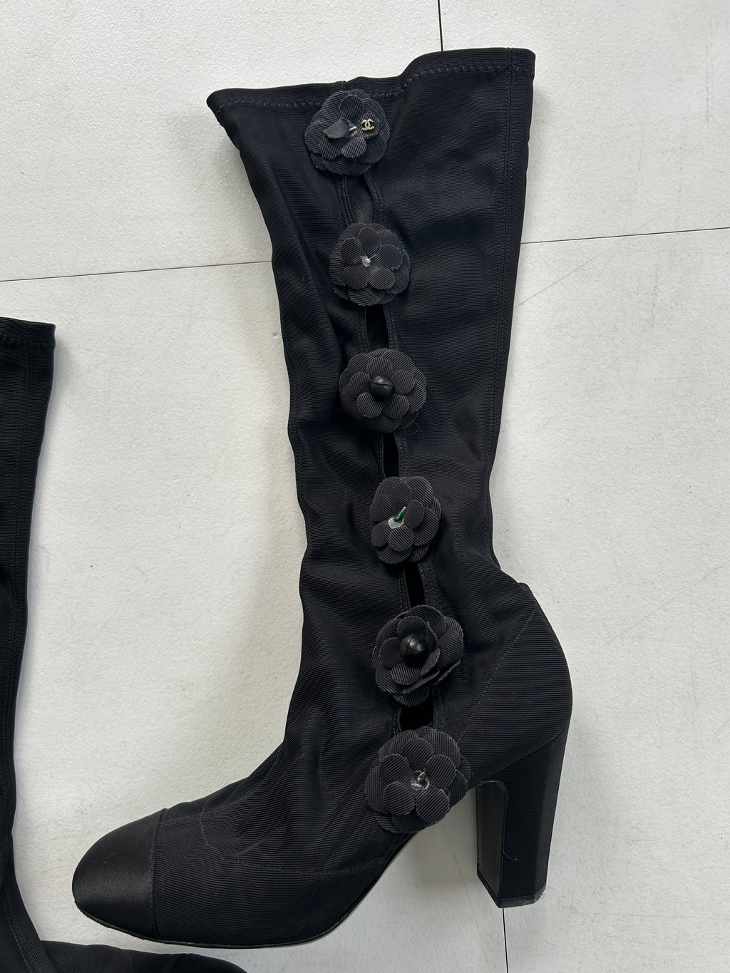 CHANEL flower corsage boots
