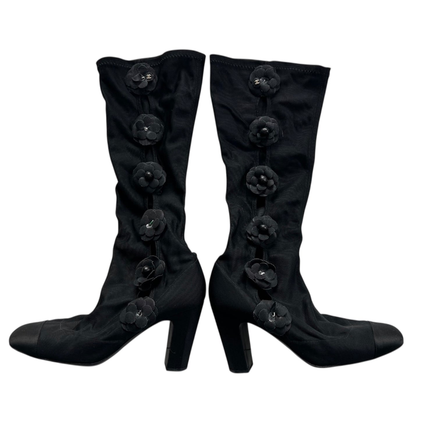 CHANEL flower corsage boots