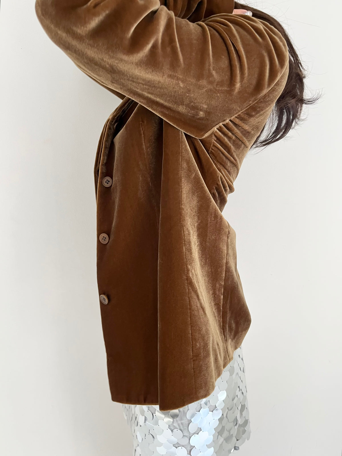 Calvin Klein brown velour jacket
