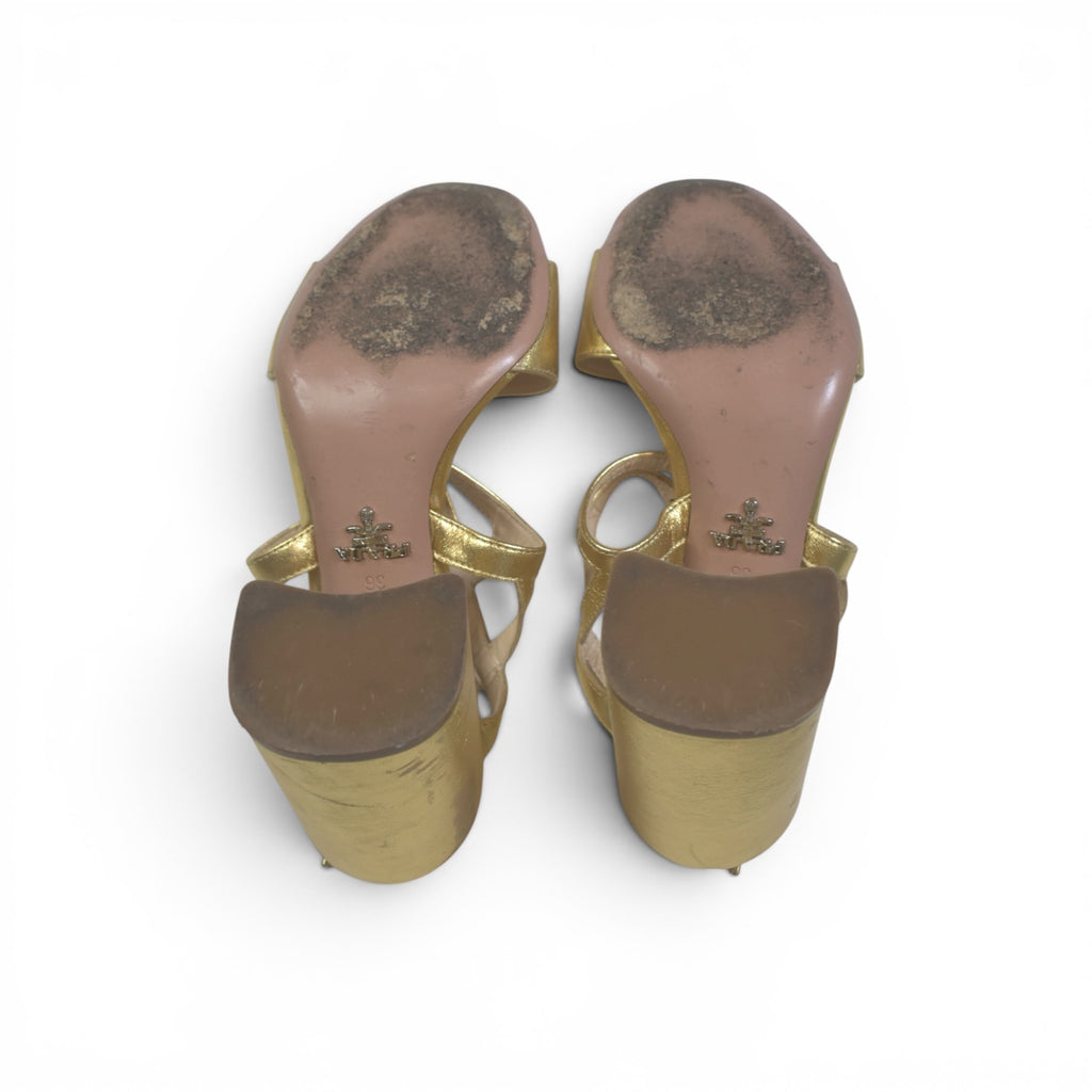 Prada gold sandals
