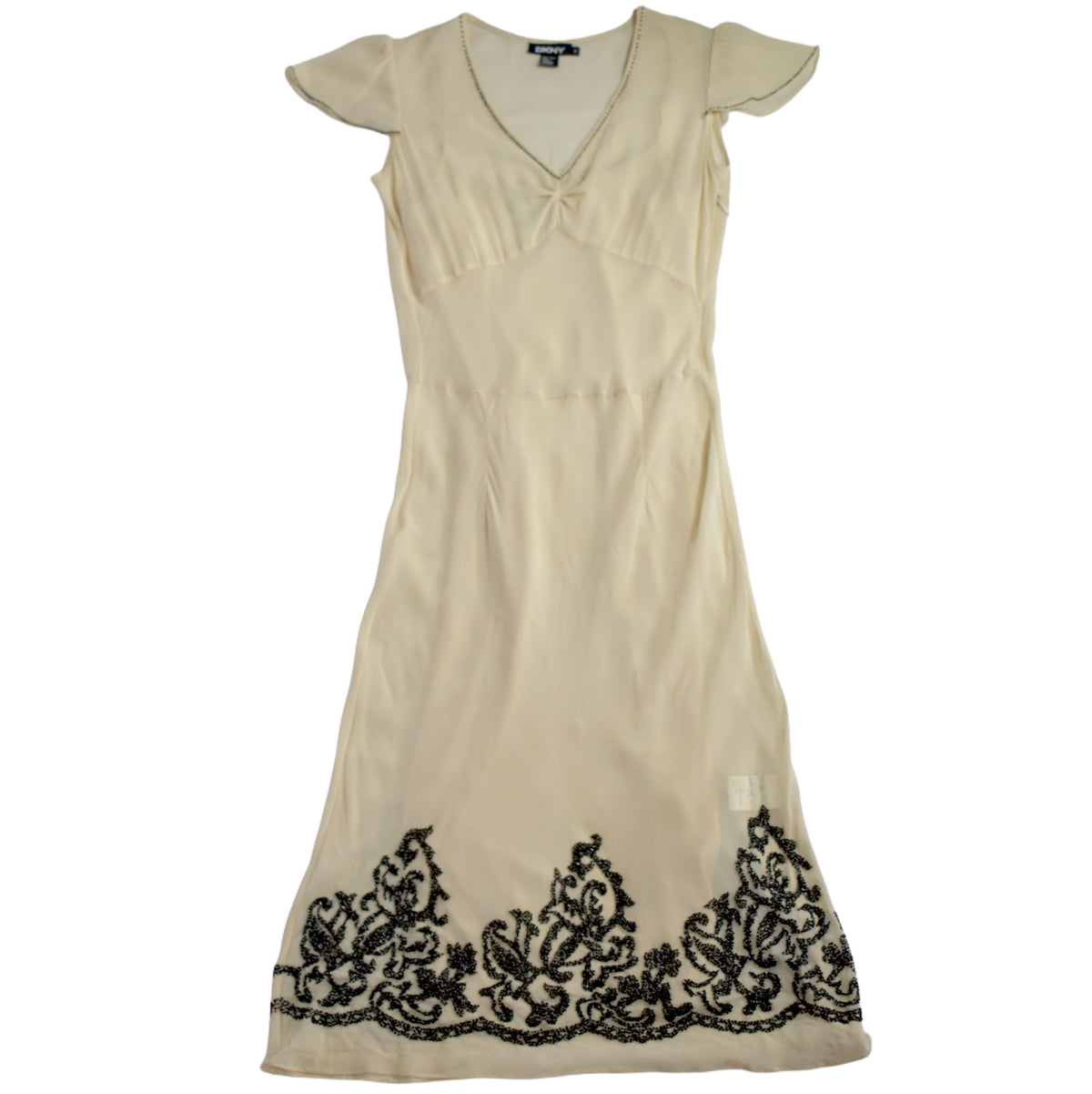 DKNY yellow see-through dress