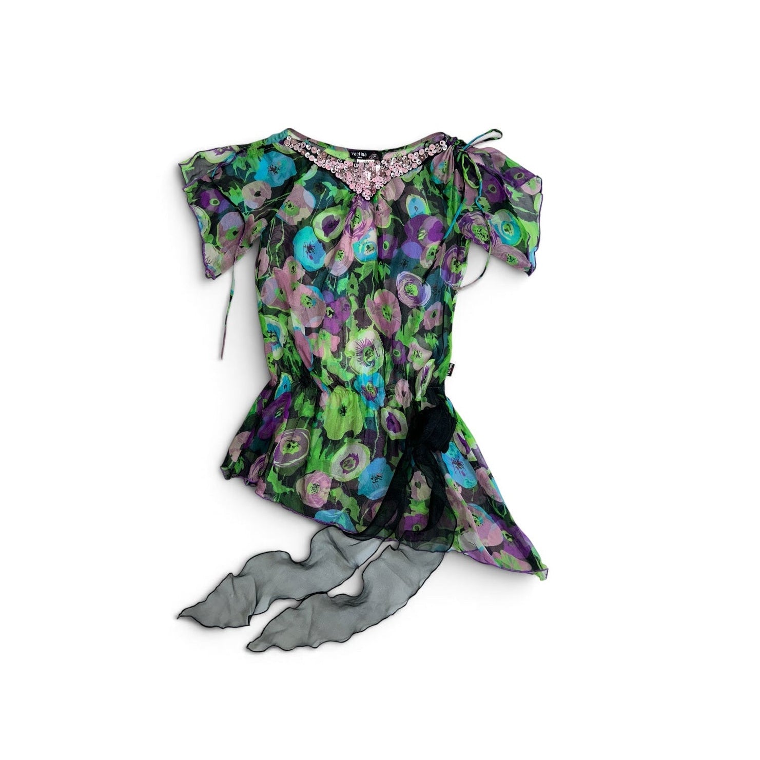 flower sheer tunic top