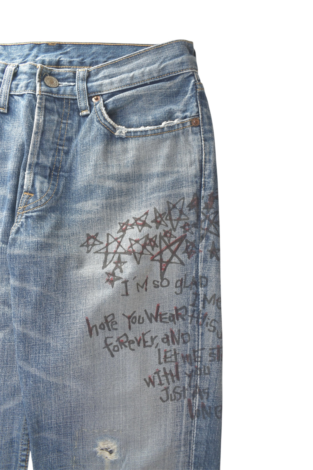 Levis 501 paint denim pants