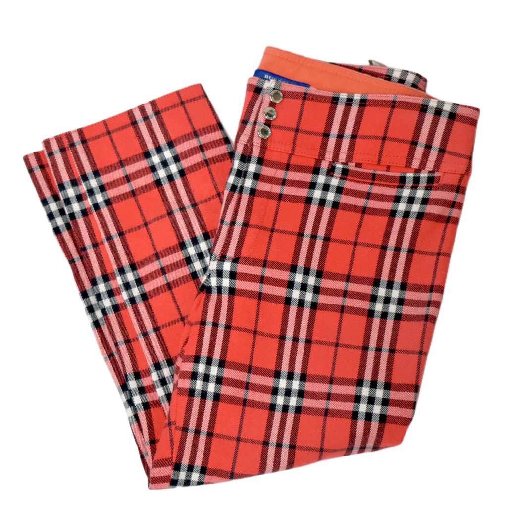 Burberry plaid red pants